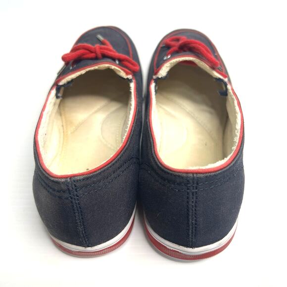 Grasshoppers Westwind Retro Navy Blue Red Canvas Slip On Loafers Size 9.5 Wide - Picture 6 of 9